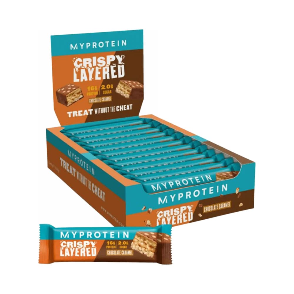 Myprotein Crispy Layered Bar 12x58g – Myprotein förpackning