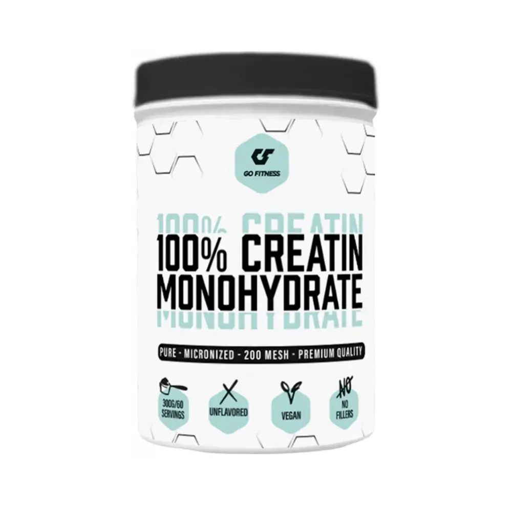 Go Fitness 100% Kreatinmonohydrat Orört 300g – Go Fitness förpackning
