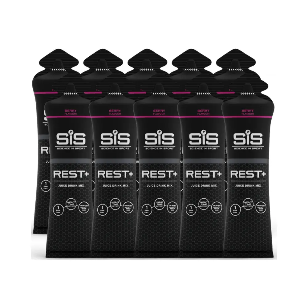 Science In Sport - Rest+ Gels (10X55ml) - Berry – Science In Sport verpakking