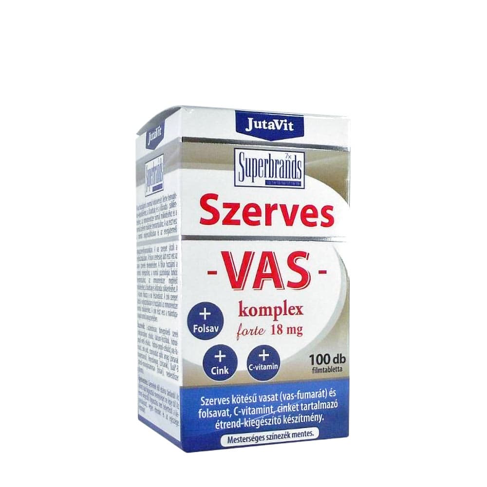Jutavit - Szerves VAS (Organic Iron Complex) 30 kapslar – Jutavit förpackning