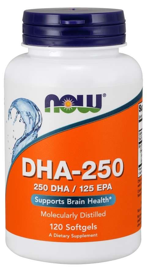 NOW Foods - DHA-250 - 120 mjuka kapslar – NOW Foods förpackning