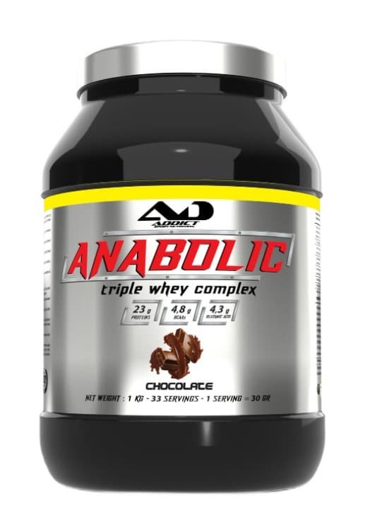 Addict Sport Nutrition - Anabolic Triple Whey Complex, Choklad, 1000g