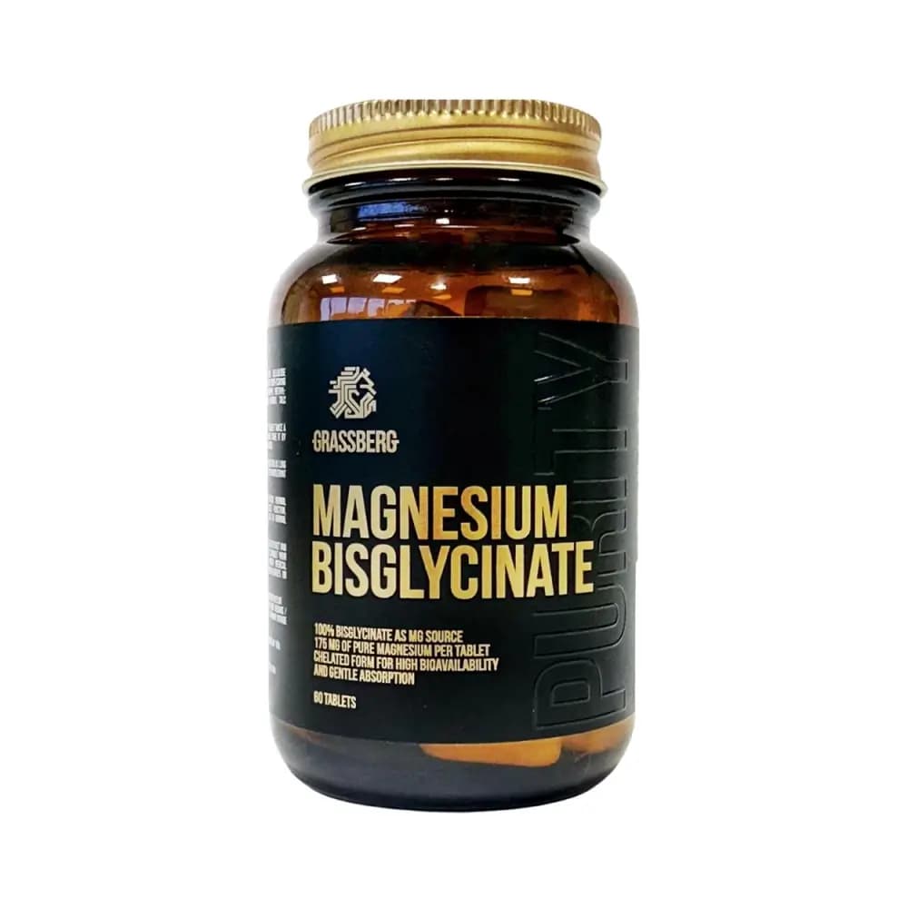 Grassberg Magnesium Bisglycinate - Bez smaku - 60 tabletek – Grassberg opakowanie