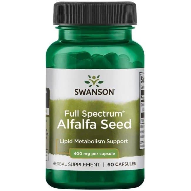 Swanson Full Spectrum Alfalfa Seed 400 mg - 60 kapslar – Swanson förpackning