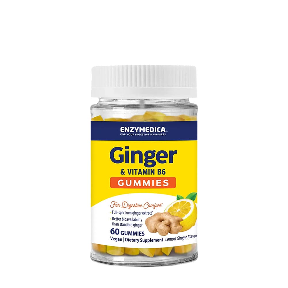 Enzymedica - Ginger & Vitamin B6 Gummies - Lemon Ginger - 60 Gummies