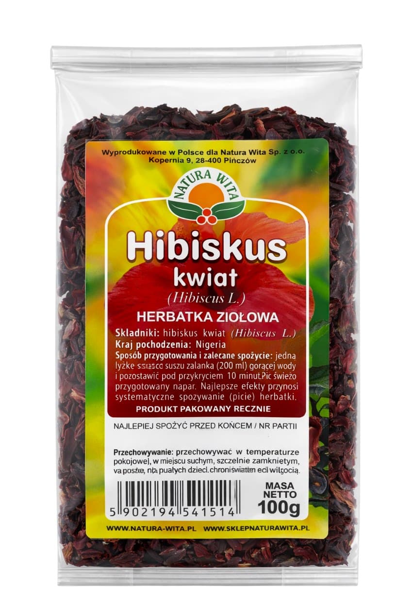 NATURA-WITA - Hibiscus Flower - 100g – Natura-Wita förpackning