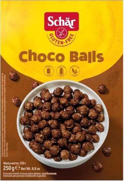 Schär - Schar Milly Magic Choco Balls chrupki kakaowe 250 g – Schär förpackning