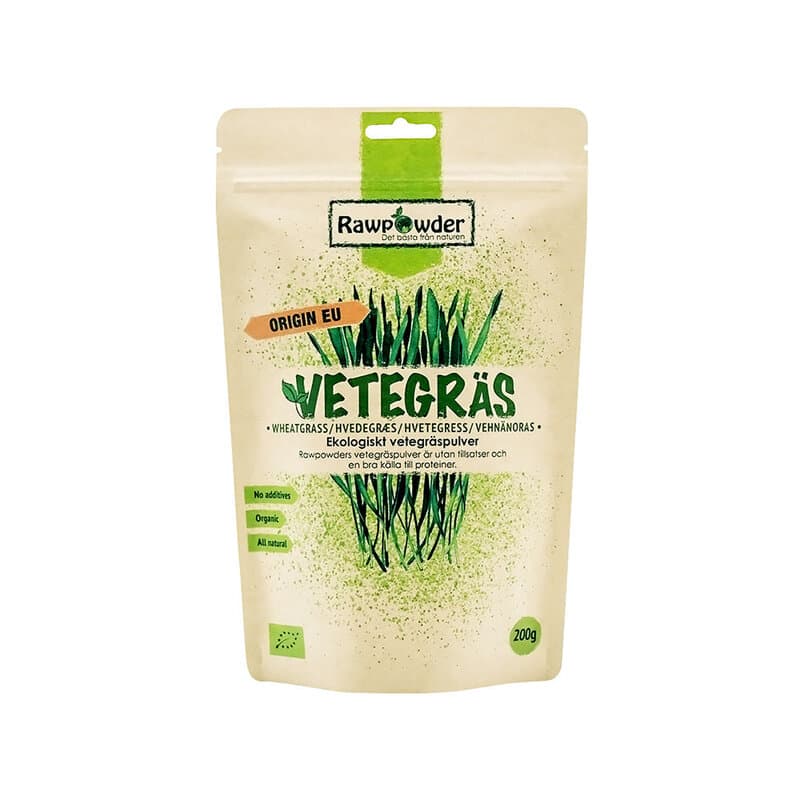 Vetegräs 200g – Rawpowder Verpackung