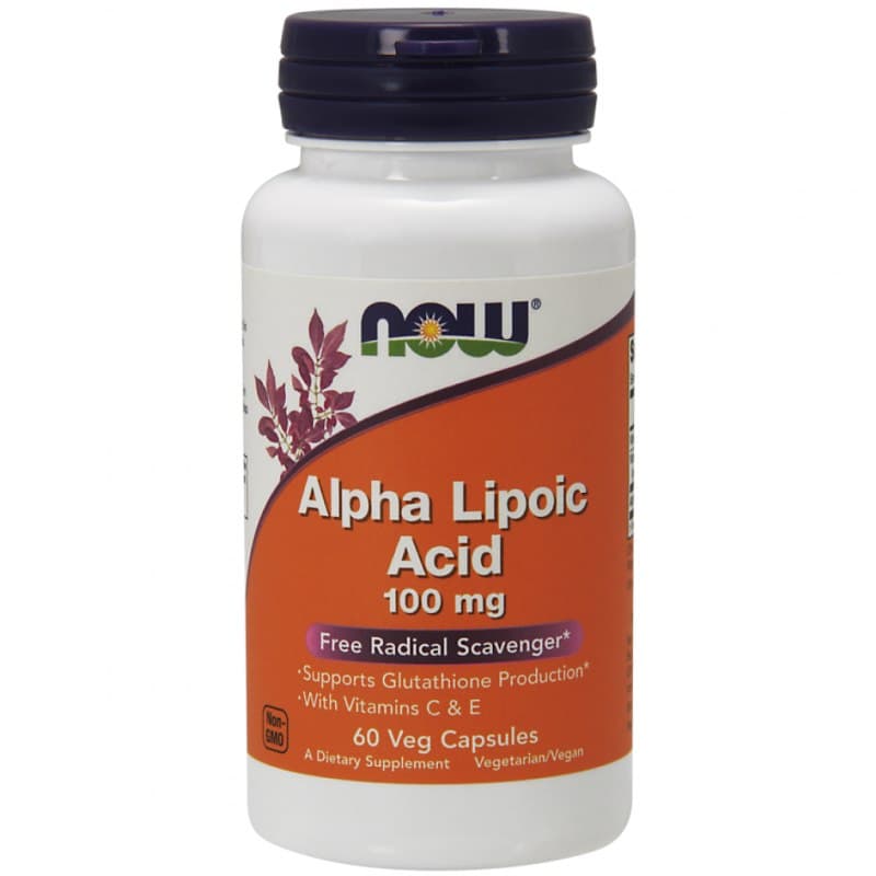 Alpha Lipoic Acid with Vitamins C & E - 60 Vcaps | NOW Foods – NOW Foods förpackning
