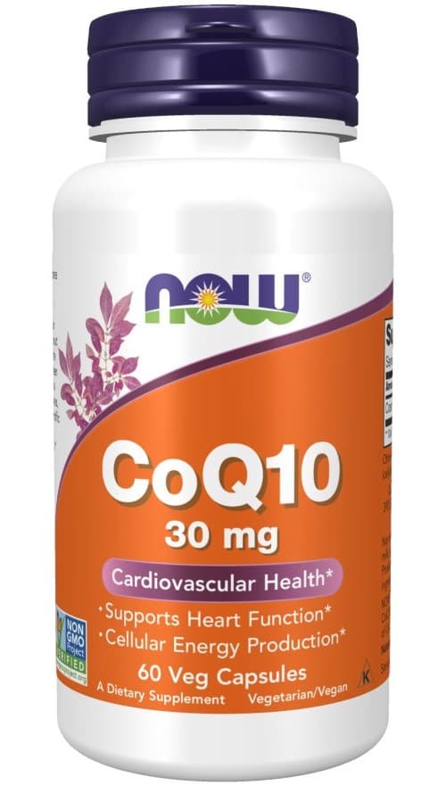 CoQ10 30mg - 60 vegetariska kapslar | NOW Foods – NOW Foods förpackning