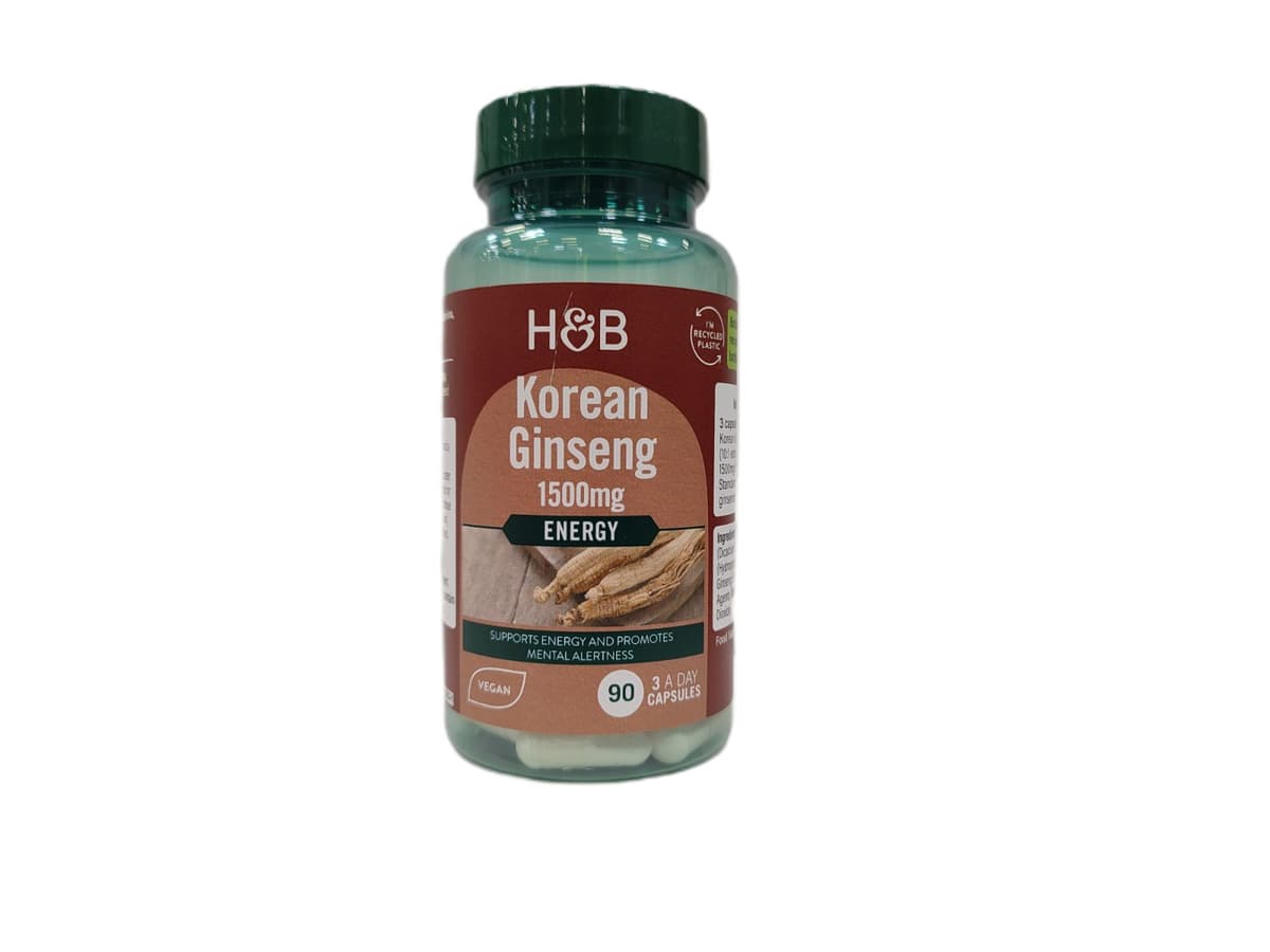 Holland & Barrett - Korean Ginseng, 1500mg - 90 Vcaps – Holland & Barrett Verpackung