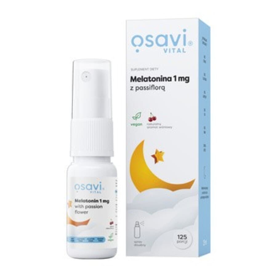 Osavi Melatonina z Passiflorą Spray Doustny 1 mg 25 ml – Osavi verpakking