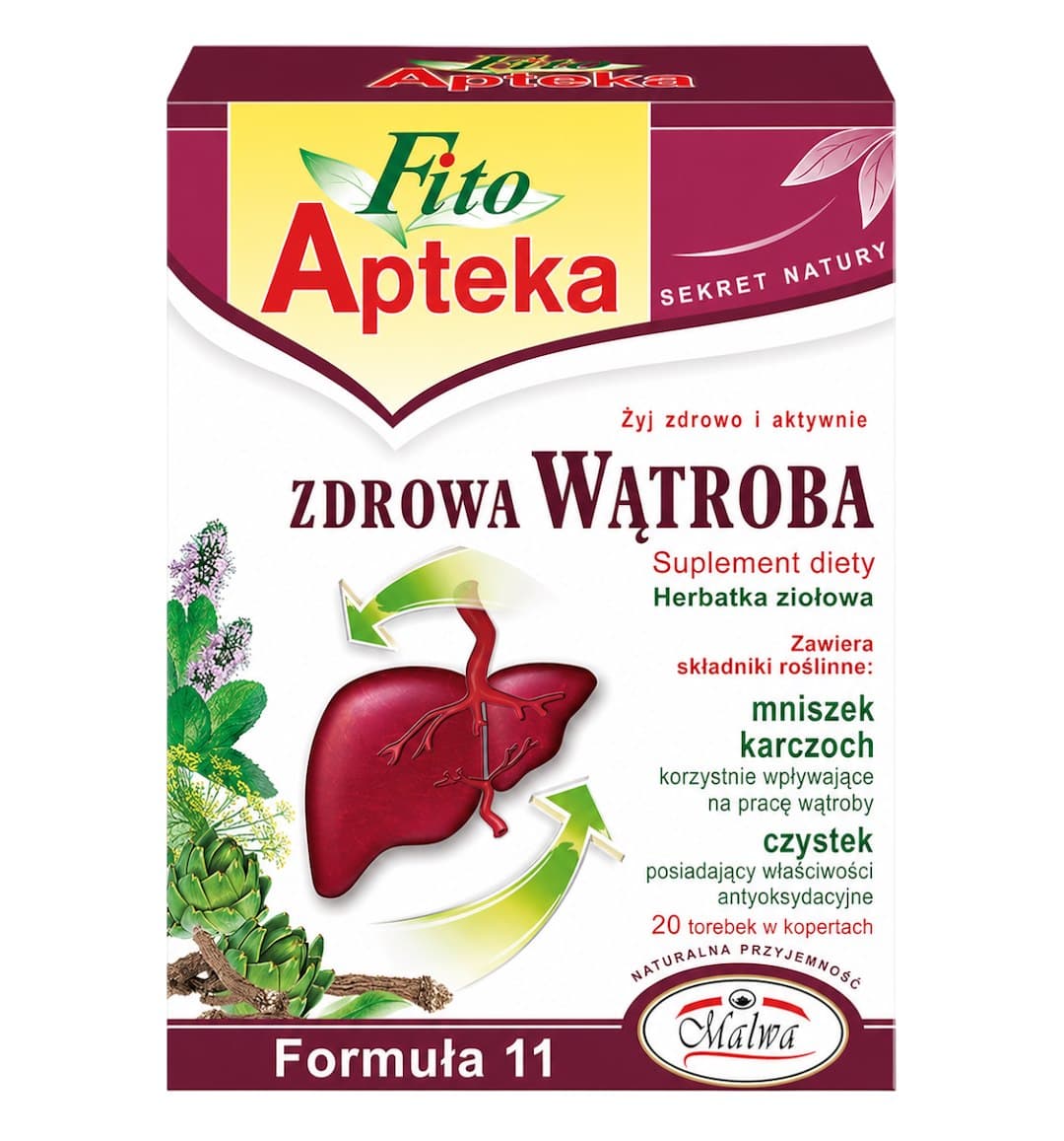 Malwa F11 Herbatka na zdrową wątrobę 20*2g – Malwa opakowanie