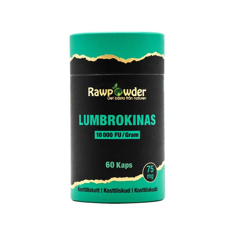 Lumbrokinase 75mg 60 cápsulas | Rawpowder – Rawpowder embalagem