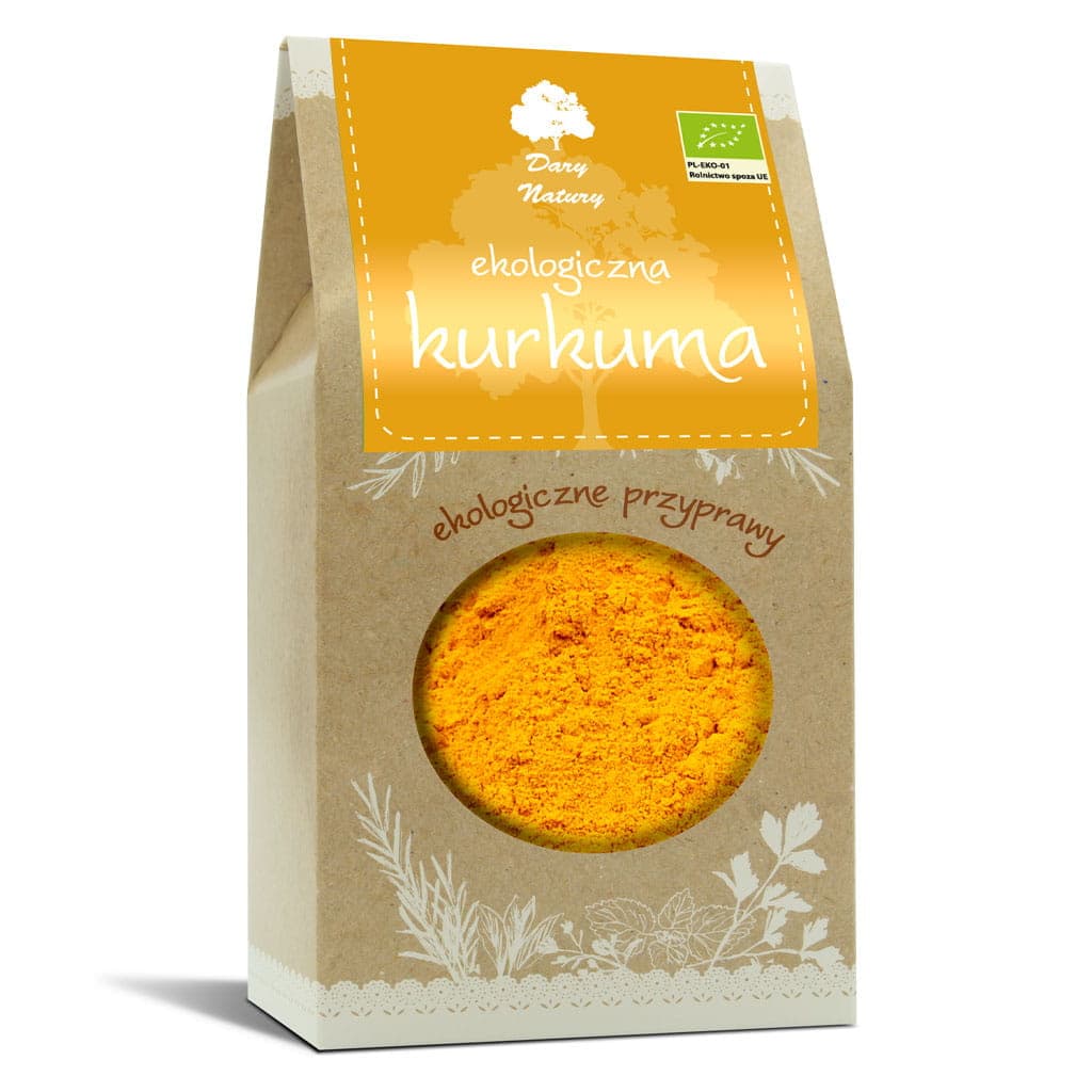 Dary Natury - Ekologiczna Mąka z Kurkumy – Dary Natury opakowanie