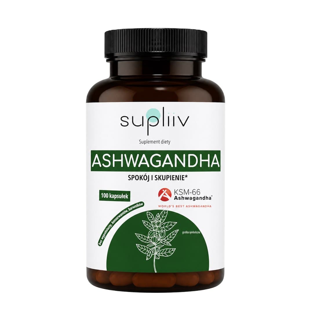 Supliiv - Ashwagandha - 100 kapsułek – Supliiv opakowanie