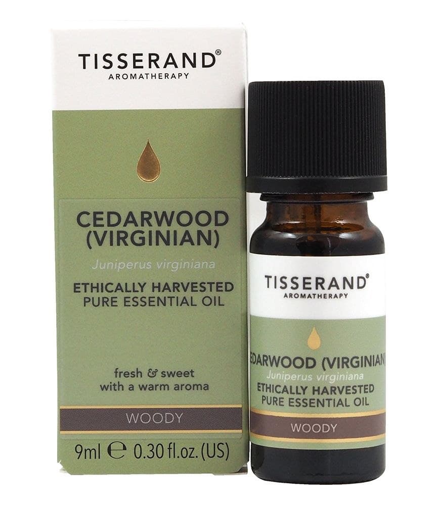 Tisserand Aromatherapy Cedarwood (Virginian) 9ml – Huile essentielle 100 % pure – Tisserand Aromatherapy emballage
