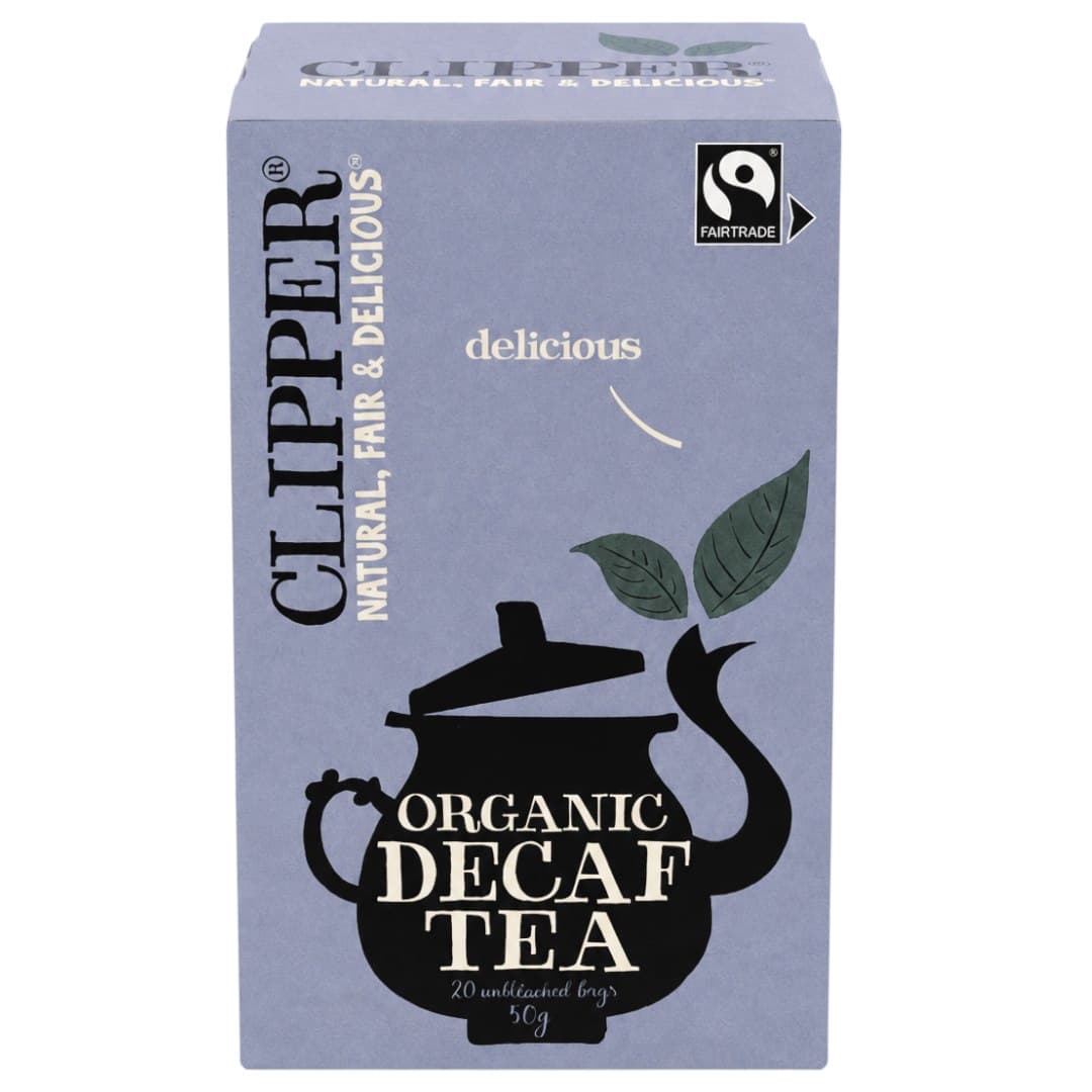 CLIPPER Thé noir décaféiné FAIR TRADE BIO 20 sachets de 2,5 g – CLIPPER emballage