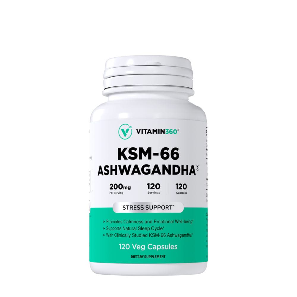Vitamin360 - KSM-66 Ashwagandha - 120 vegetarische Kapseln – Vitamin360 Verpackung
