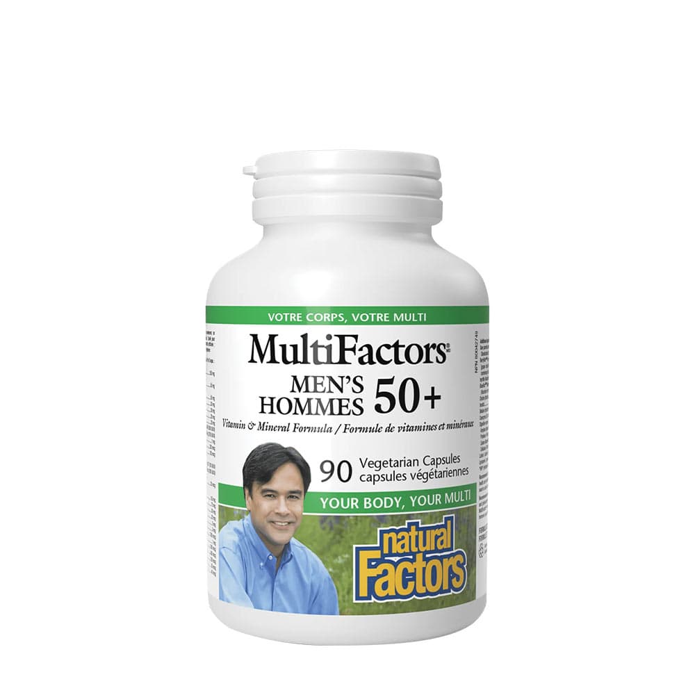 Natural Factors Men's 50+ Multifactors 90 cápsulas – Natural Factors empaque