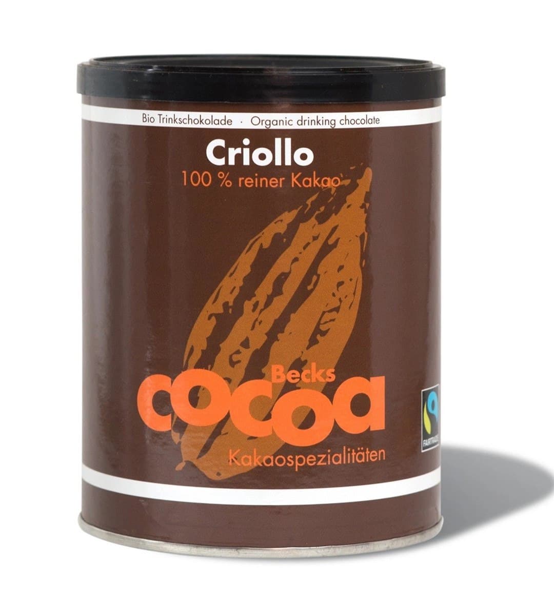 Becks Cocoa - Criollo Organic Drinking Chocolate - 250g – Becks Cocoa förpackning
