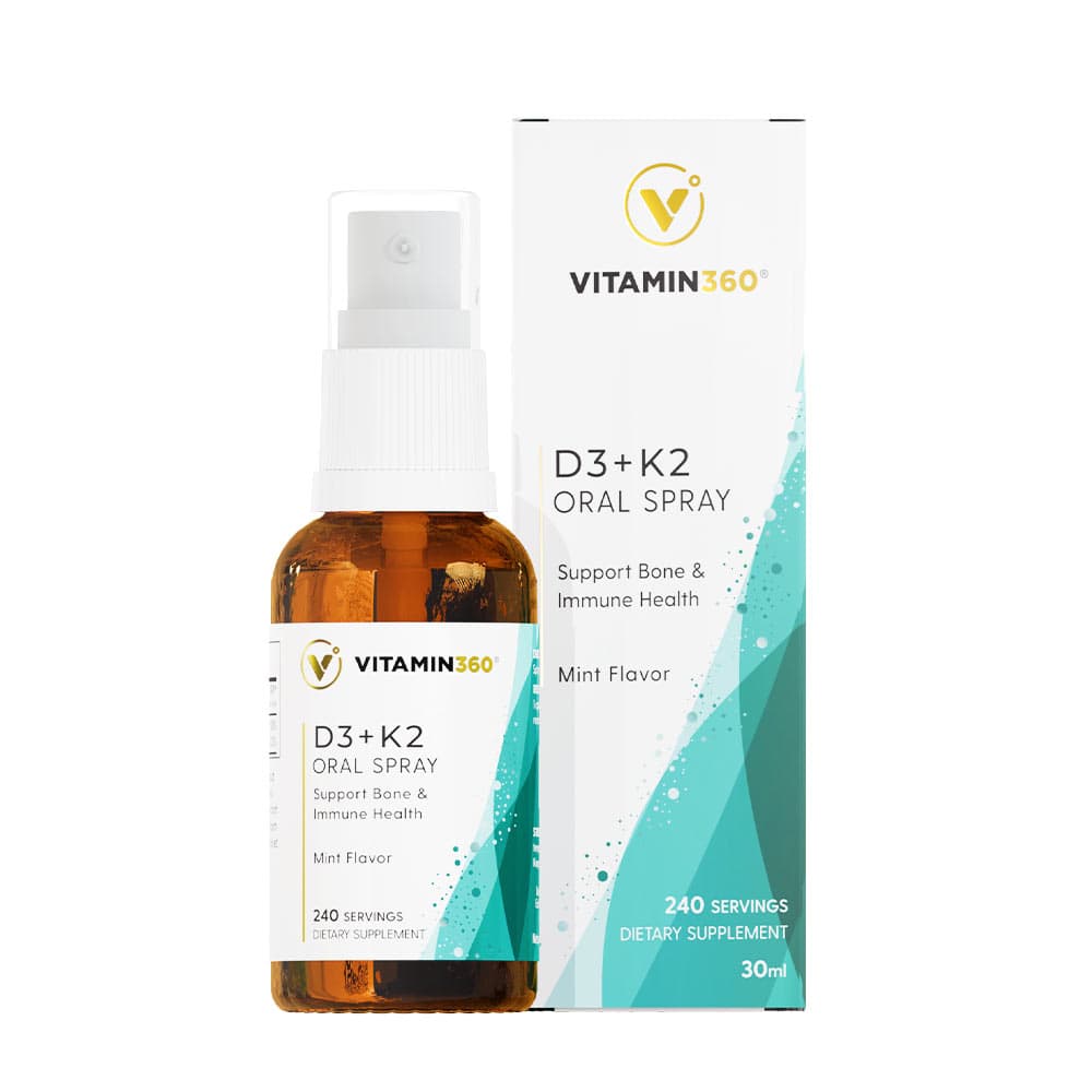 Vitamin360 - D3 + K2 Spray do ust - Mięta, 30ml – Vitamin360 opakowanie