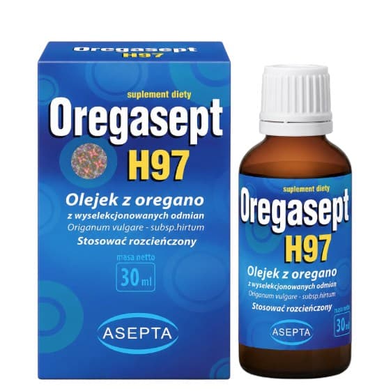 Asepta - Oregano Oil H97, 60 kapslar – Asepta förpackning