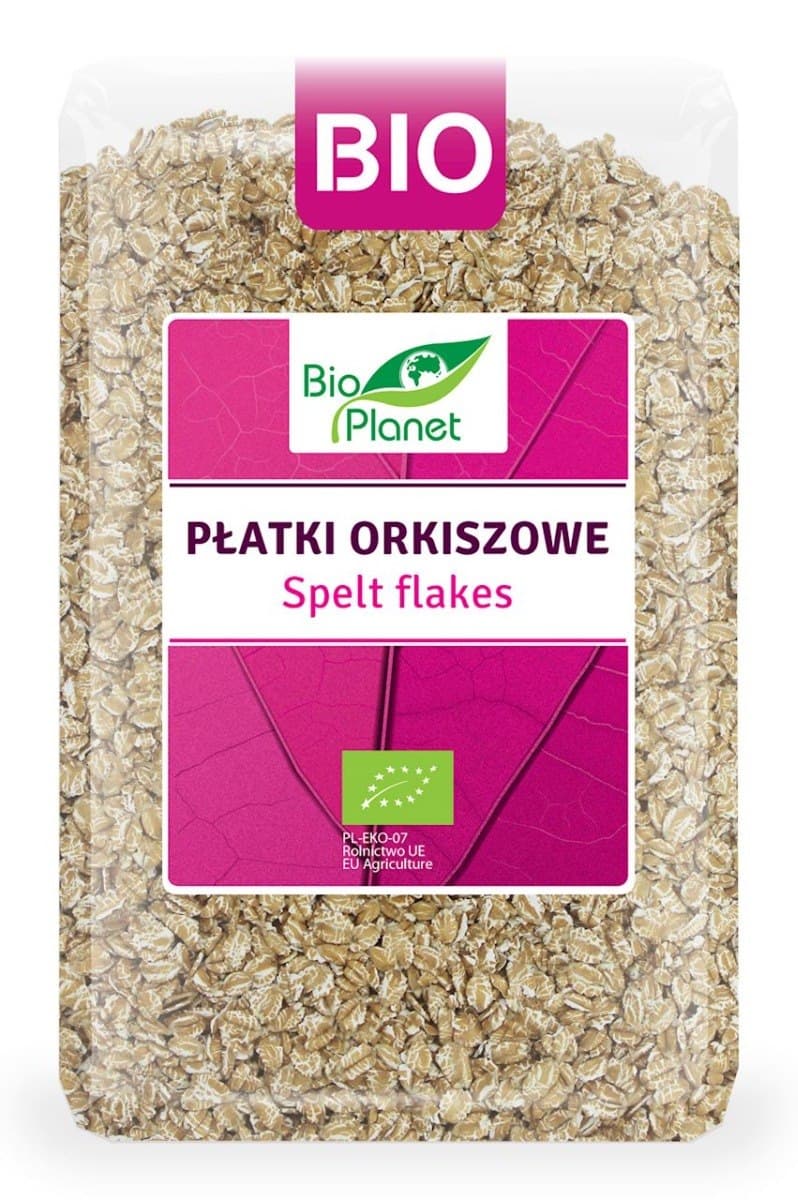 Bio Planet - Spelt Flakes - 1 kg – Bio Planet förpackning