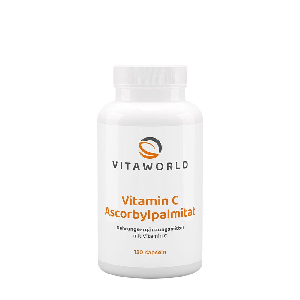 Vitaworld Vitamin C Askorbylpalmitat 500 mg - 120 Kapslar – Vitaworld förpackning