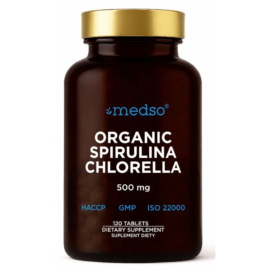 Medso Organiczna Spirulina + Chlorella 500 mg 120 tabletek – Medso Verpackung