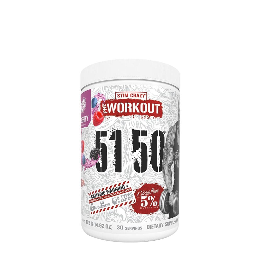 5% Nutrition Wild Berry 5% Nutrition - 399g Pre-Workout Pulver – 5% Nutrition förpackning