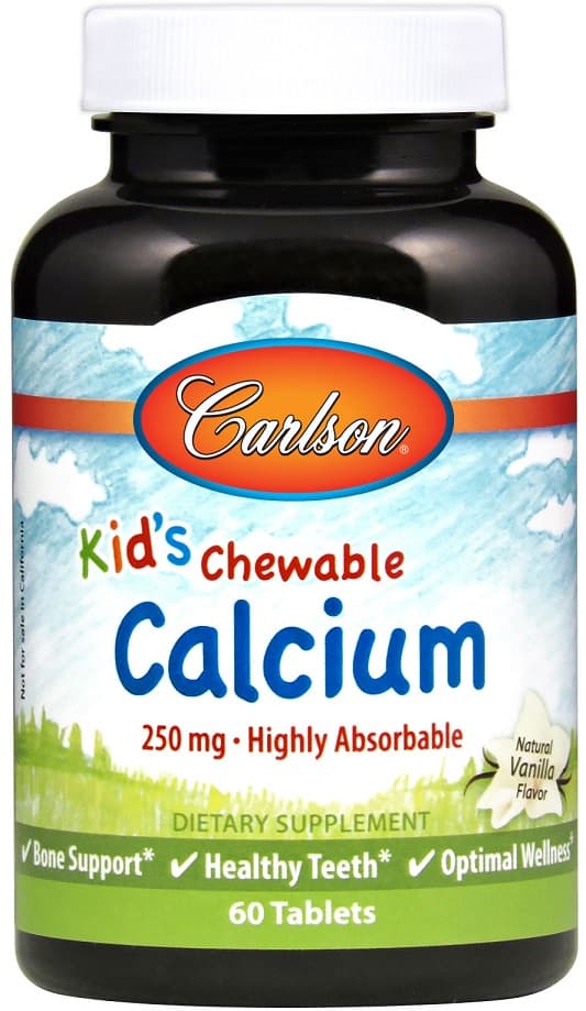 Carlson Kid's Chewable Calcium 250mg kauwtabletten – Carlson Labs packaging