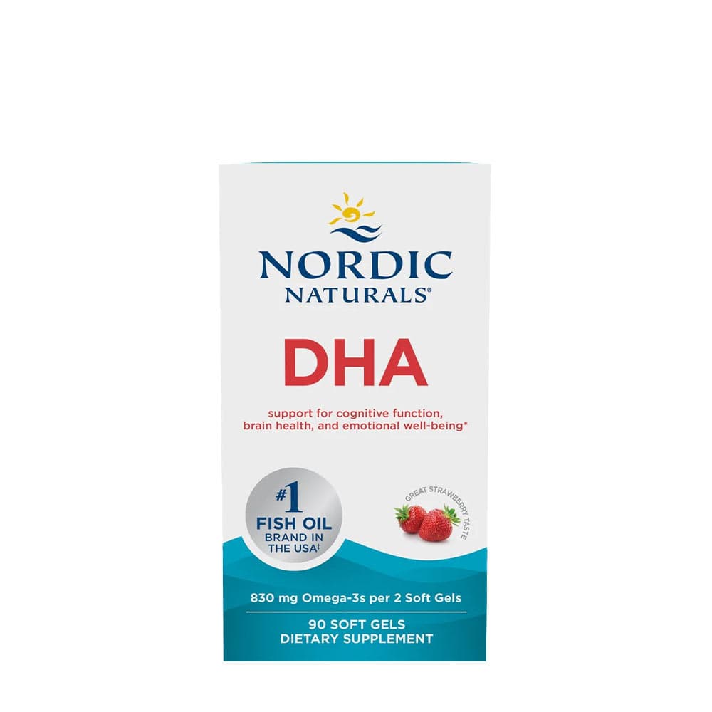 Nordic Naturals - DHA, 830mg Jordgubb - 90 Sgels – Nordic Naturals förpackning