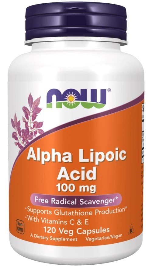 Alpha Lipoic Acid with Vitamins C & E - 120 Vcaps | NOW Foods – NOW Foods förpackning