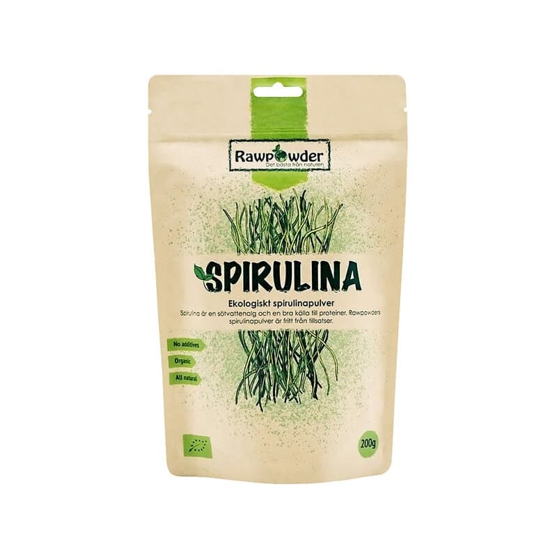 Spirulinapulver 200g – Rawpowder verpakking