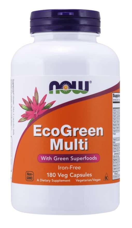 NOW Foods EcoGreen Multi 180 vegetarische capsules – NOW Foods verpakking