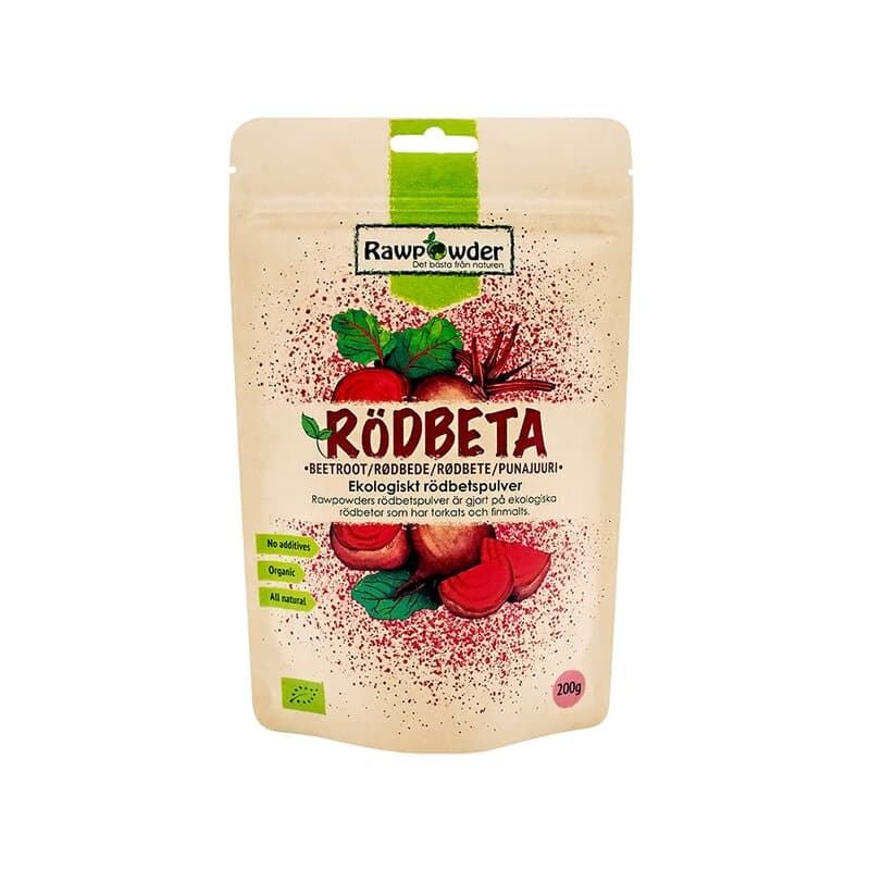 Rodebete poeder 200g – Rawpowder verpakking