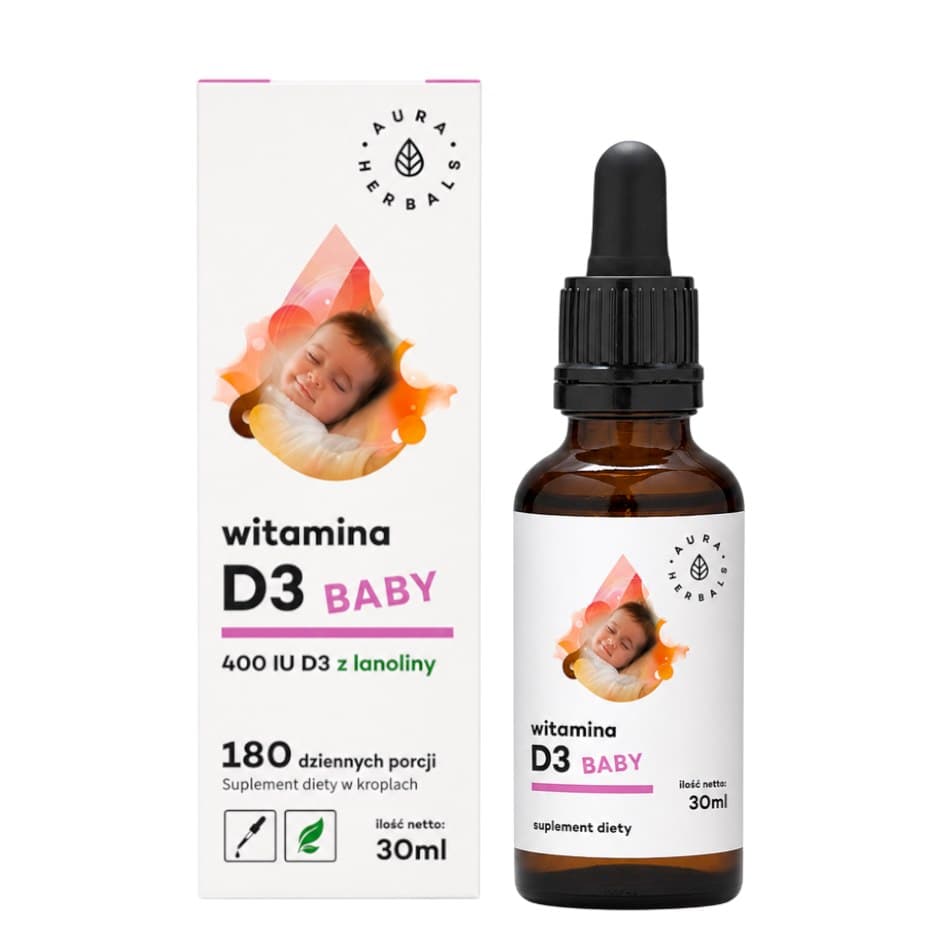 Aura Herbals - Vitamin D3 Baby - 30ml – Aura Herbals embalagem