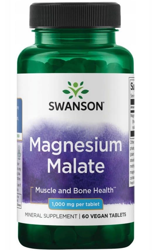 Swanson Magnésio Malato, 150mg de Magnésio Elementar - 60 comprimidos – Swanson packaging