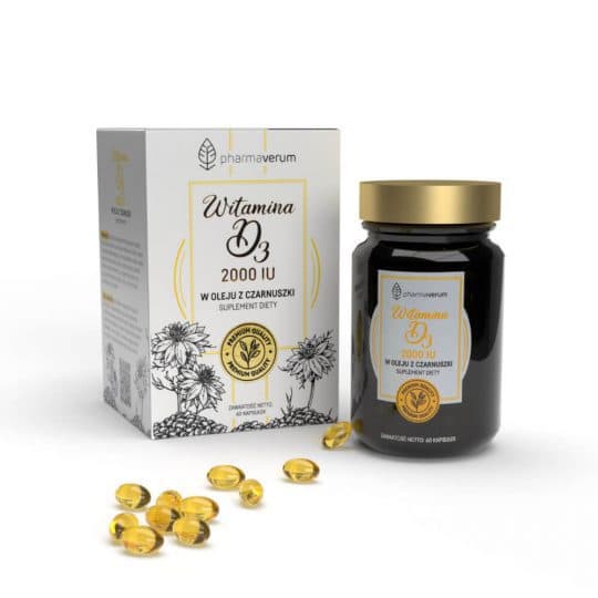 Pharmaverum Vitamin D3 2000 IU with black cumin oil 60 capsules