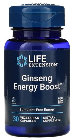 Life Extension Ginseng Energy Boost 200mg – 30 kapsułek wegetariańskich – Life Extension packaging