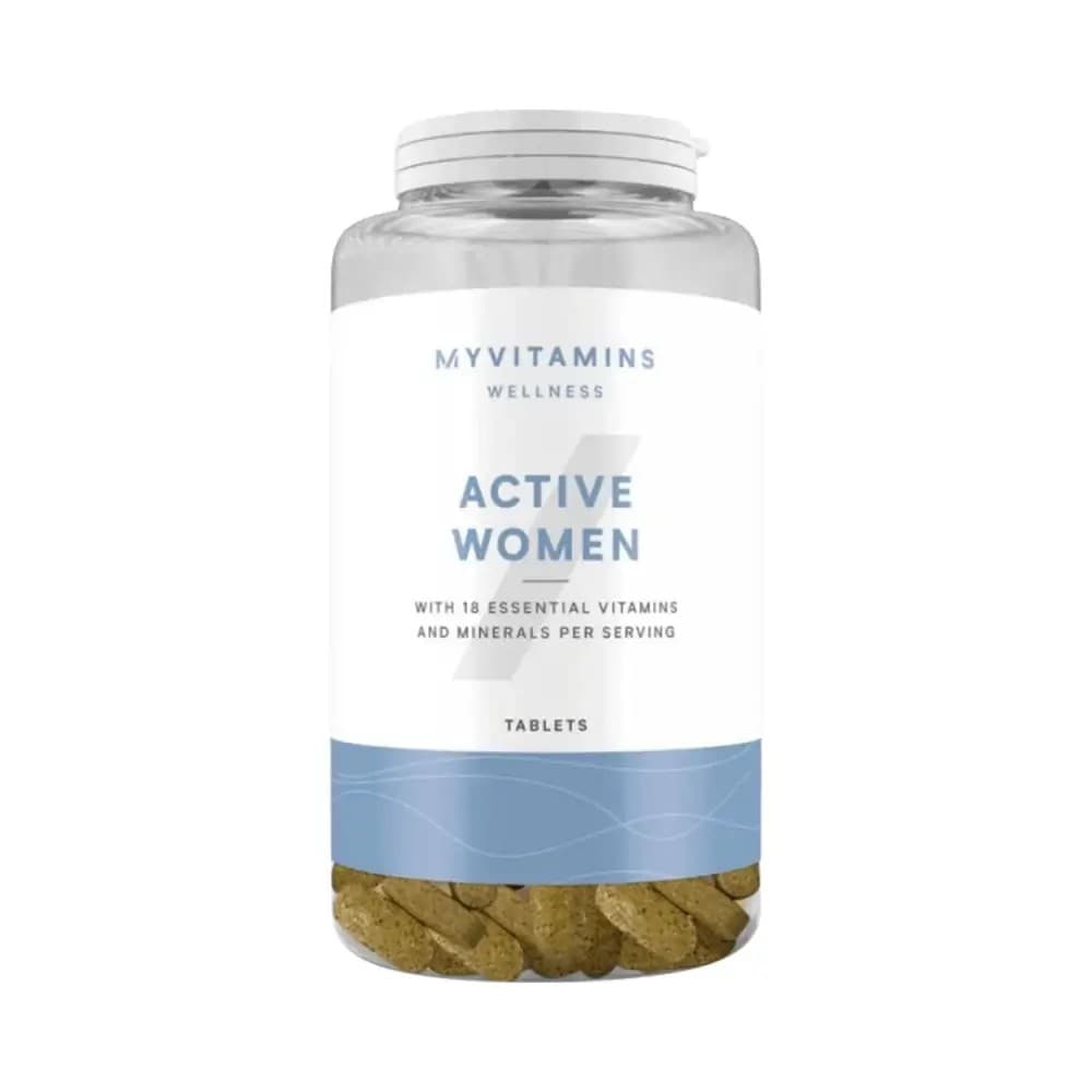Myprotein (gamme MYVEGAN) - MyVitamins Active Women Multivitamin - Sans arôme – Myprotein emballage