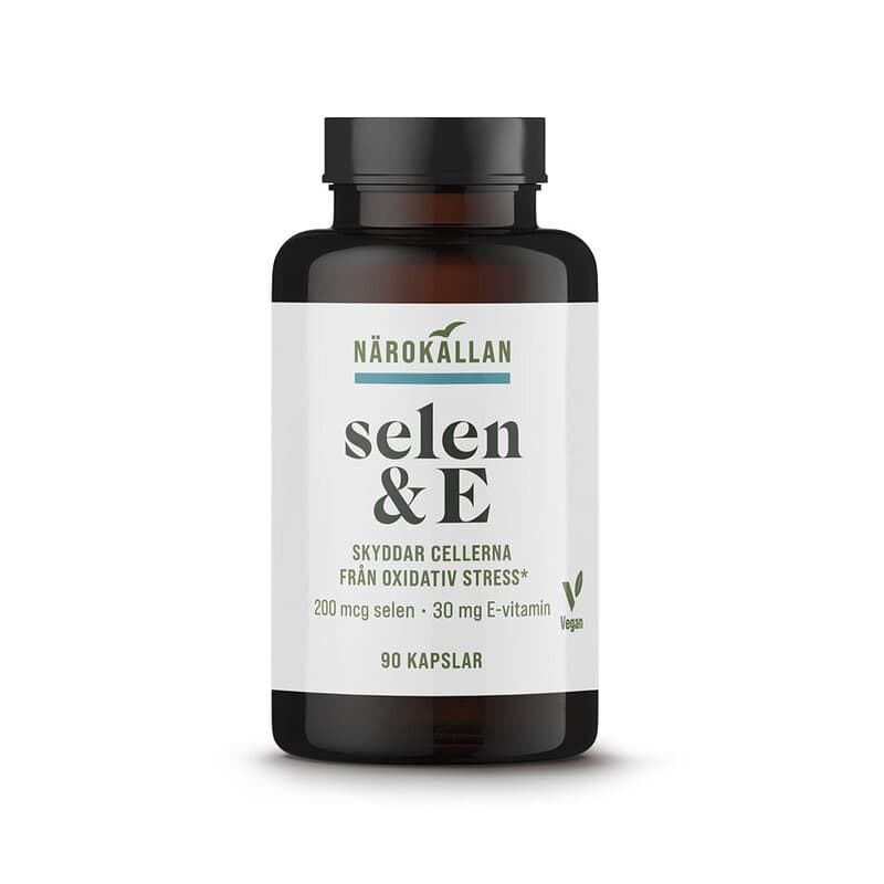 Selenium & E 90 capsules – Närokällan packaging