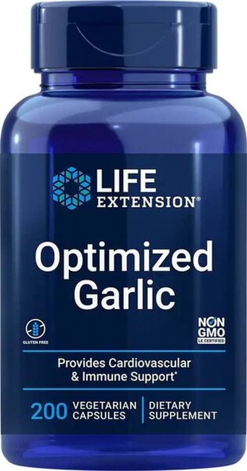 Life Extension Optimized Garlic 600 mg - 200 vegetarische Kapseln – Life Extension Verpackung