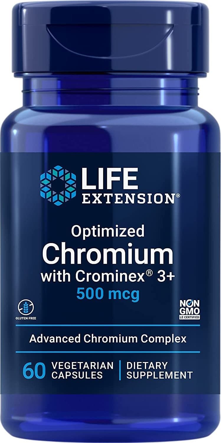 Life Extension Optimized Chromium With Crominex 3+ 500 mcg - 60 wegetariańskich kapsułek – Life Extension opakowanie