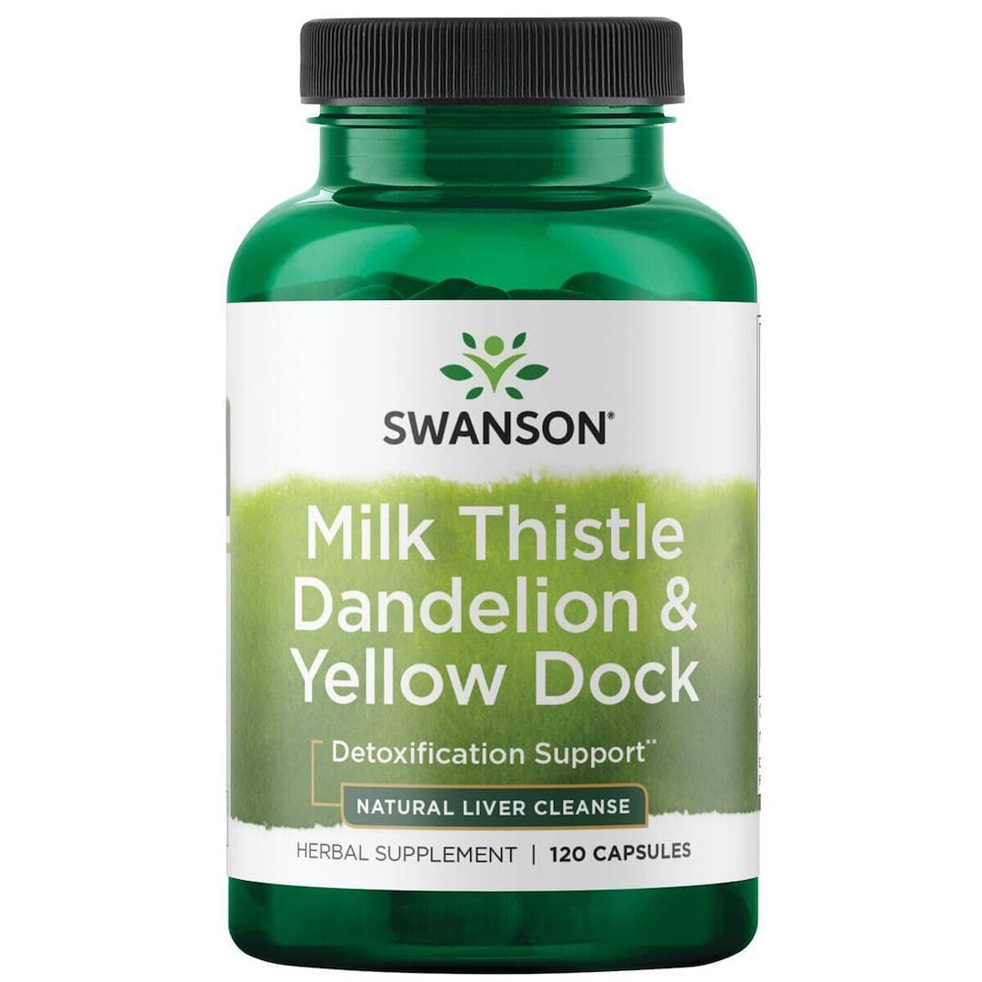 Swanson - Milk Thistle Dandelion & Yellow Dock - 120 Caps – Swanson förpackning