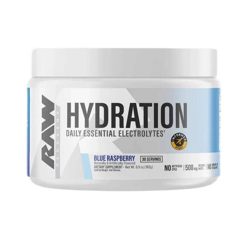 Raw Nutrition - Hydration, Blue Raspberry - 183g – Raw Nutrition verpakking