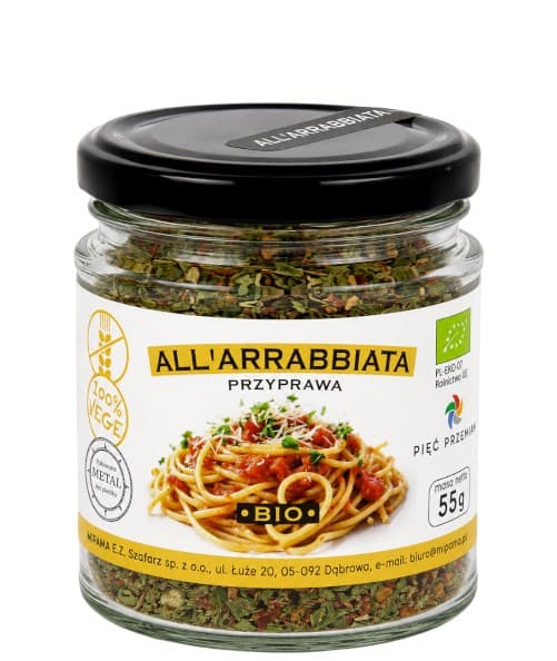 Pięć Przemian - All'Arrabbiata Mieszanka Przypraw - 55g – Pięć Przemian opakowanie