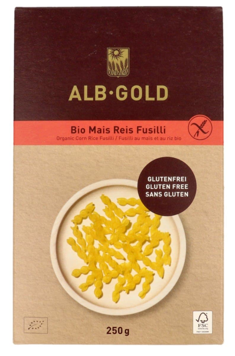 Alb Gold Makaron (Maïs-Riz) Świderki Sans Gluten BIO 250 g | Bio Planet – Alb-Gold emballage