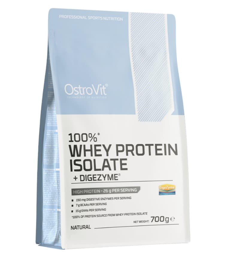 100% Whey Protein Isolate + Digezyme, Natural - 700g | OstroVit – OstroVit packaging